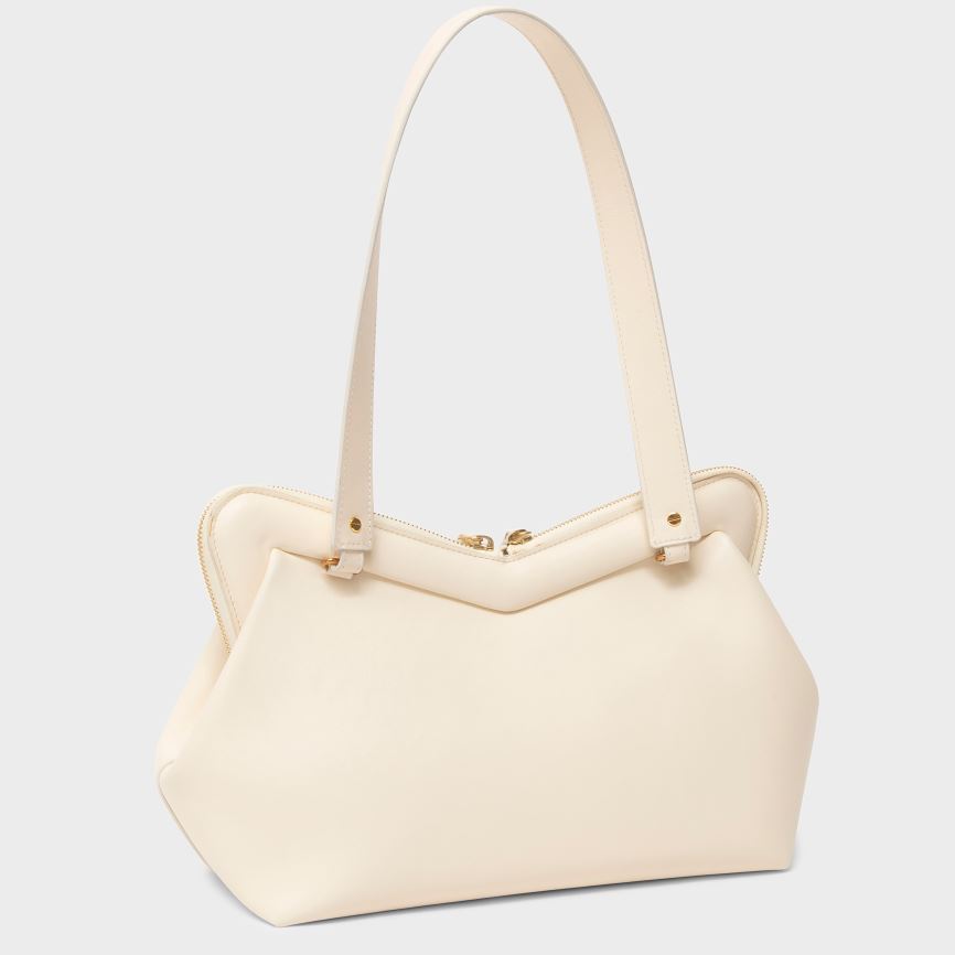 Women's Mansur Gavriel M Frame Shoulder Bags Cream | AU 6502ZV